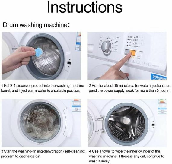 Антибактеріальний засіб для чищення пральних машин Washing Machine Cleaner ∙ Універсальний засіб для дезінфекції та очищення | Зображення 2