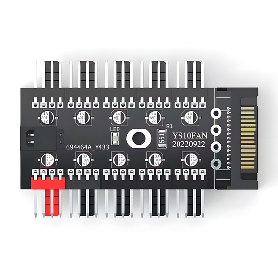 PWM хаб розгалужувач на 10 вентиляторів 12V 4 Pin SATA | Зображення 2