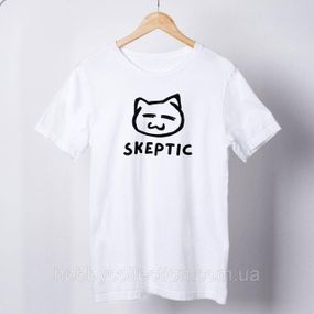 Футболка жіноча із принтом "Skeptic" біла