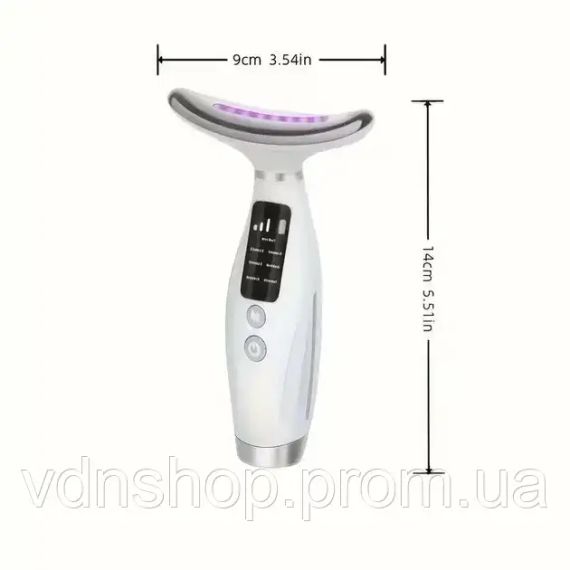 Аккумуляторный электрический массажер для лица Neck Beauty Device с LED-дисплеем, 7 режимов, USB-зарядка | Зображення 4