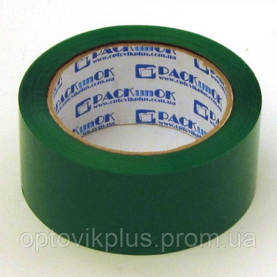 Скотч PACKunOK пакувальний зелений 40мкм*45мм*200