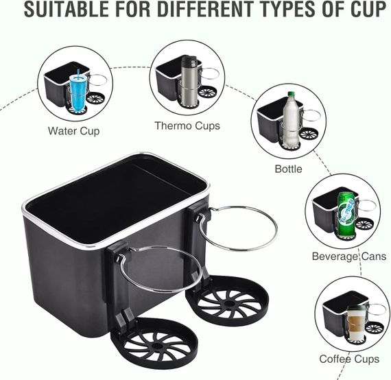 Органайзер в автомобіль, Ящик для зберігання Підсклянники для води, Ящик для зберігання серветок із 2 тримачами | Зображення 1