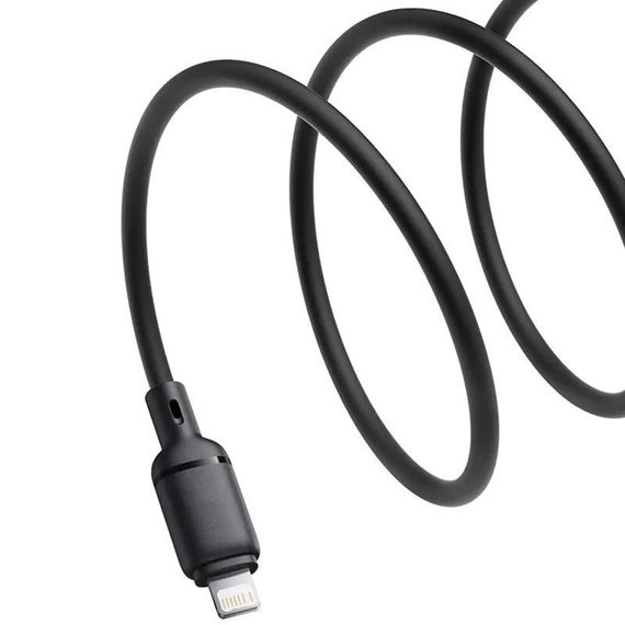 Дата кабель Baseus Foamed Silicone USB to Lightning 2.4A (1m) (E04269) Cosmic Black | Зображення 4