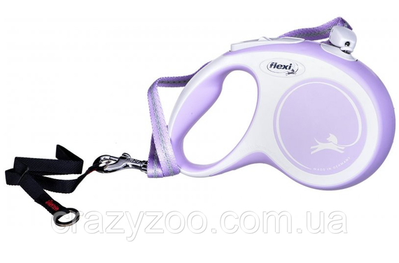Повідець-рулетка для собак Flexi New Comfort S до 12 кг бузковий трос 8 м 43004 | Зображення 3