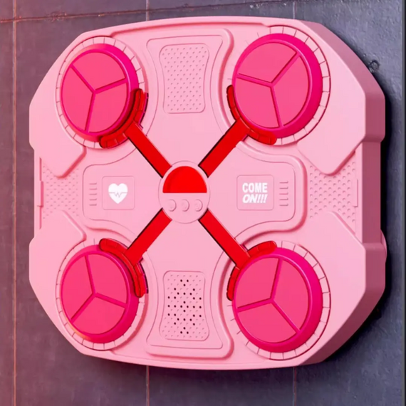 Рожевий боксерський тренажер 32х28 см настінний із підсвіткою і музикою знижка | Зображення 3