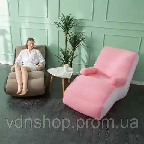 Надувной диван с подлокотниками Inflatable Sofa / Портативное складное кресло для дома, дачи, туризма и отдыха, 140х85х80 см | Зображення 3