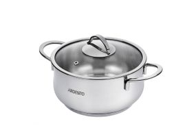 Каструля Ardesto BLACK MARS, скляна кришка, 2.3 л, нержавіюча сталь (AR0723S)