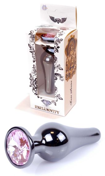 Анальний затор Boss Series - Jewellery Dark Silver BUTT PLUG Rose, BS6400054 sexstyle