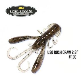 Силиконовая приманка, Съедобный силикон Bait Breath U30 Rush Craw 2.8" (7шт.) (120  GP/S)