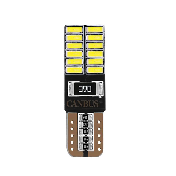 Автолампа світлодіодна T10/W5W, цоколь W2.1x9.5d, 4014 х 24 smd, білий, 12 В, обманка, біполярна