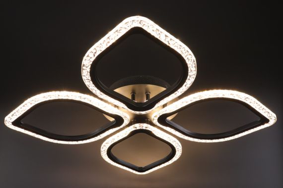 Люстра світлодіодна стельова LED світильник для квартири на стелю лед з пультом 25744 Чорний 8х48х66 см. | Зображення 2