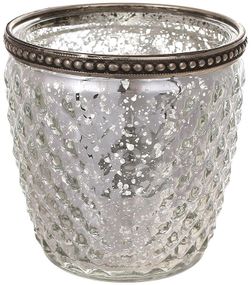 Подсвечник Antique Silver M d=9.5см стекло, винтажное серебро