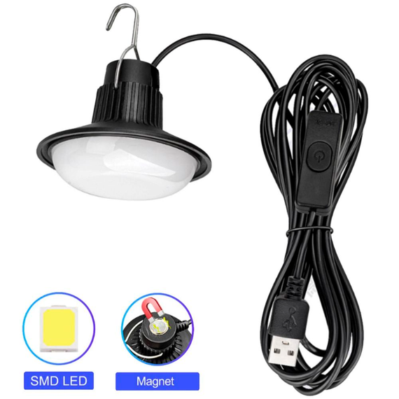Светодиодная LED лампа 118L, 19SMD, кабель 2.9 м, крюк, магнит, питание от USB | Зображення 1
