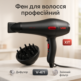 Фен з регулюванням температури для укладання, Хороший потужний фен Професійний для об'єму QN-76