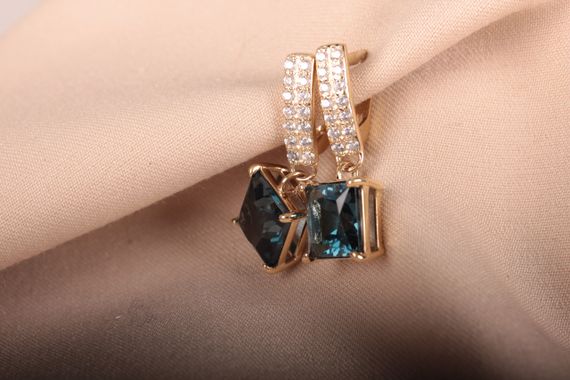 Сережки с топазом London Blue | Зображення 3