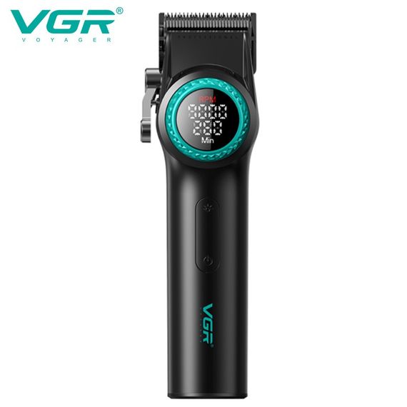 Акумуляторна машинка для стрижки VGR V-001 BLUE, 10 насадок, LED-дисплей, 9000 RPM, 4600 mAh (46066-V-001_2049) | Зображення 2
