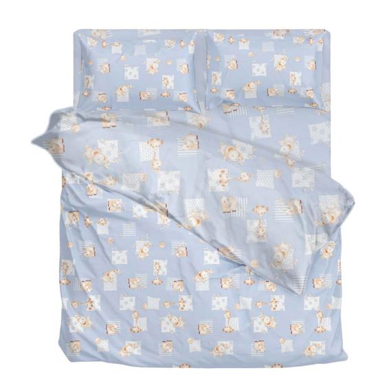 Комплект постільної білизни в ліжечко SoundSleep Animals Africa Si бязь 105х140 см сіро-блакитний (2800004805643)
