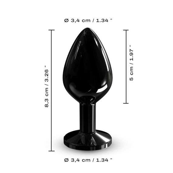 Металлическая анальная пробка с украшением в виде кристалла Dorcel - Diamond Plug BLACK M | Зображення 4