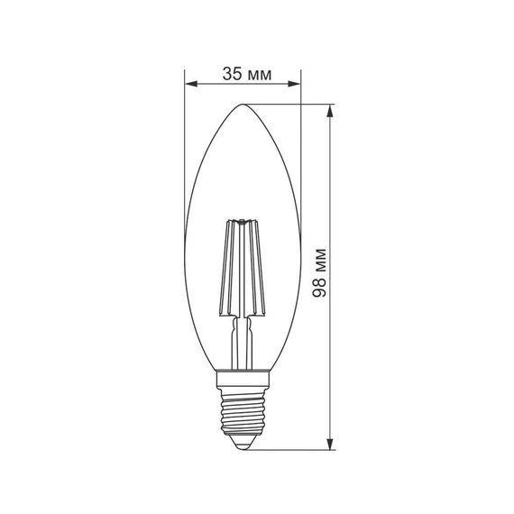 Світлодіодна лампа TITANUM  Filament C37 4W E14 2200K бронза | Зображення 2