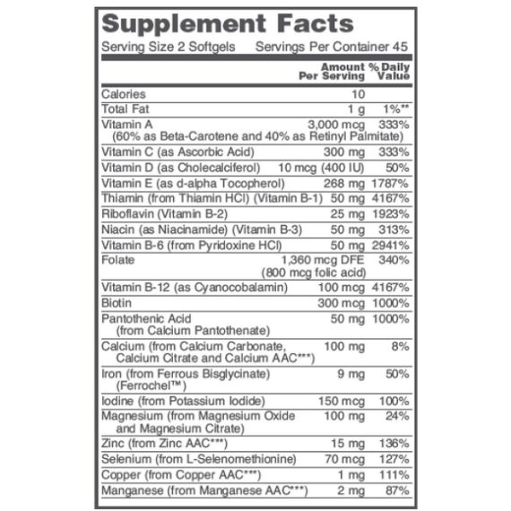 Витаминно-минеральный комплекс Protocol for Life Balance Ortho Multi 90 Softgels | Зображення 1