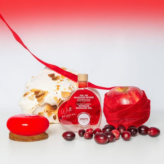 Массажный гель EXSENS With Passion Candy Apple 50 мл разогревающий, без сахара, съедобный Sex Aura | Зображення 2