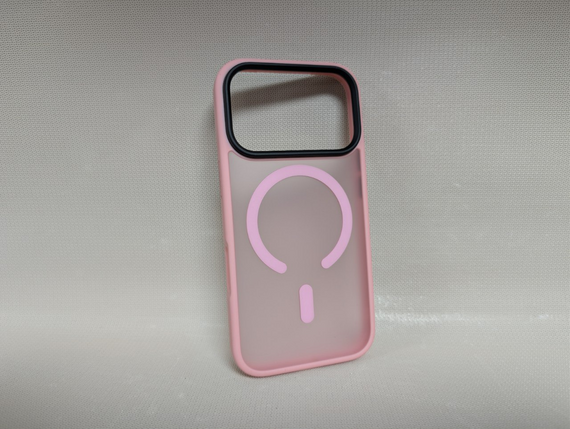 Чохол для iPhone 17 Pro / Айфон 17 Про, Soft Touch, протиударний, MagSafe, рожевий