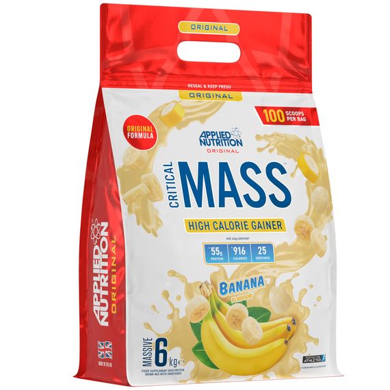 Гейнер Applied Nutrition Original Critical Mass - Weight Gainer (6kg - 25 Servings) (Banana)