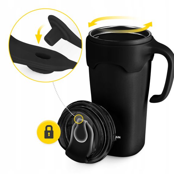 Термокухоль Mountain Goat зі соломинкою 0.65 л Black (P-5905973406123) | Зображення 1