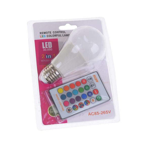 Цветная лампа с пультом LED 5W+W E27 RGB R+DR A60 220V | Зображення 1