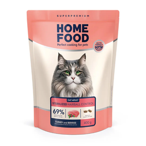Сухий корм Hoom Food Hailball Control для котів з виведенням шерсті, індичка та ягоди 400г