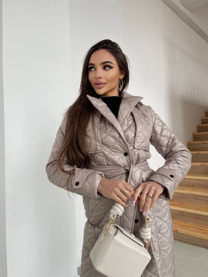 Пальто женское стеганое Milania Размер M-L (44-46) XS-S (42-44), XL (48-50) Беж | Зображення 3