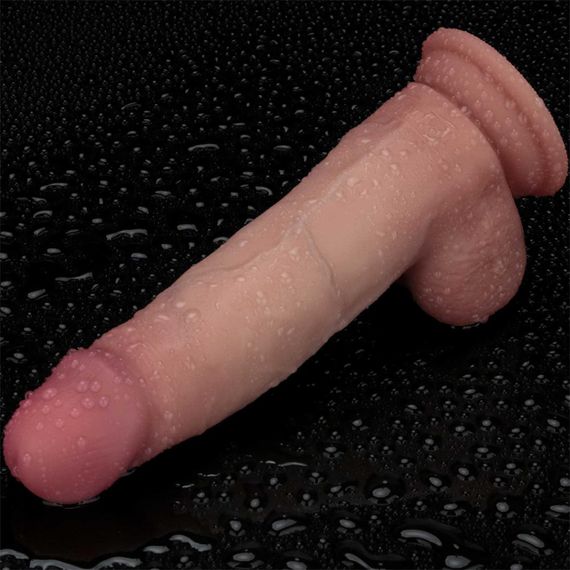 Фалоімітатор - Sliding Skin Pro II Dual Layer Silicone Dong 8" Flesh Sex Aura | Зображення 9