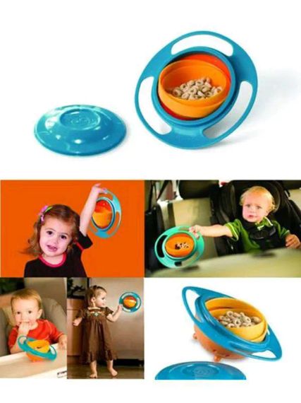 Дитяча тарілка-непроливайка "Universal Gyro Bowl", тарілка непроливайка неваляшка, посуд для дітей | Зображення 2