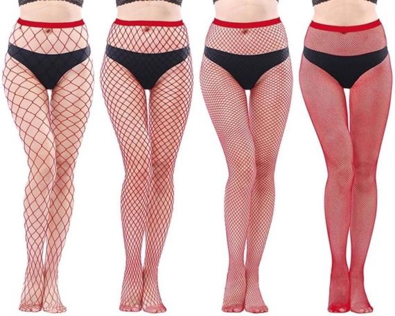Колготы в крупную  красную сетку S/L | Зображення 5
