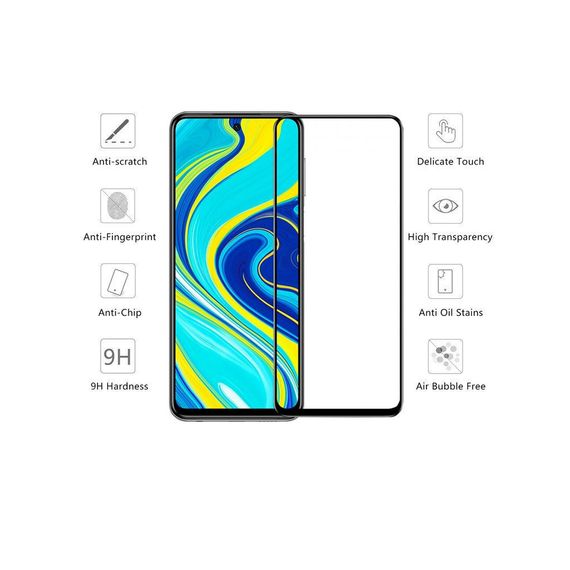Скло захисне Drobak Xiaomi Redmi Note 9 (Black) (121281) (121281) | Зображення 1