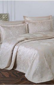 Покрывало(240х260см) с наволочками (50х70см) Gardines Melisa bej Жаккард