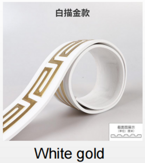 Молдинг 3000х50х6 мм Білий із золотом SW-00002688