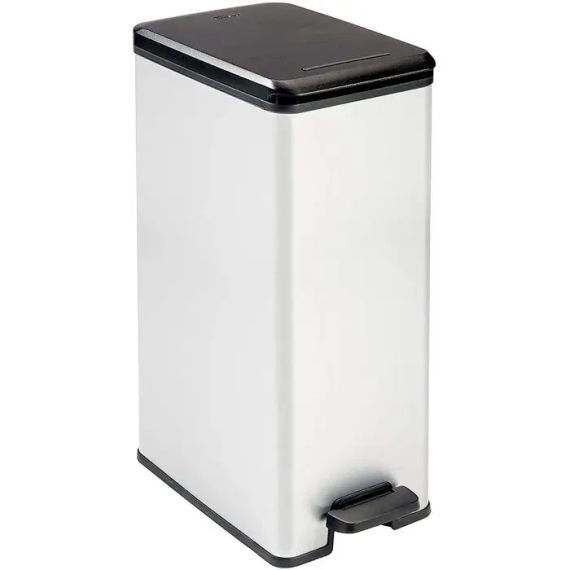 Контейнер для мусора с педалью Curver (Курвер) Slim bin 40 л (02340) Серебристый