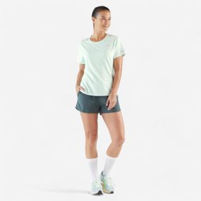 Футболка жіноча Run 500 Dry для бігу зелена - XS