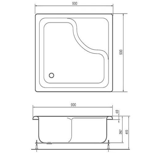Акриловый душевой поддон глубокий SILLARO 800х800 | Зображення 2