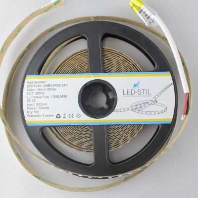 Светодиодная лента LED-STIL 3000K 12 Вт/м 2835 128 діодів IP33 24 Вольта 1700 lm тепле світло | Зображення 2