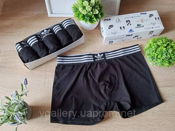 Чоловічі боксери Adidas, чоловічі труси Адідас, Бавовняні труси Преміум якості Adidas | Зображення 5