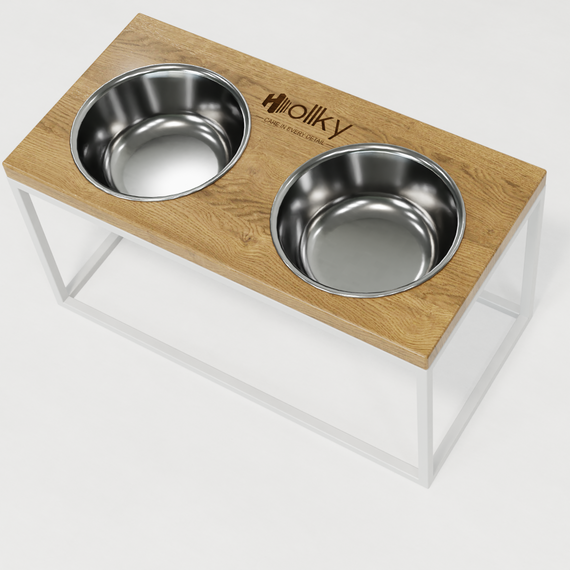 Миски на подставке для средних и больших собак Hollky Base L (2 × 0,95 л) BL-422120-WHNT | Зображення 7