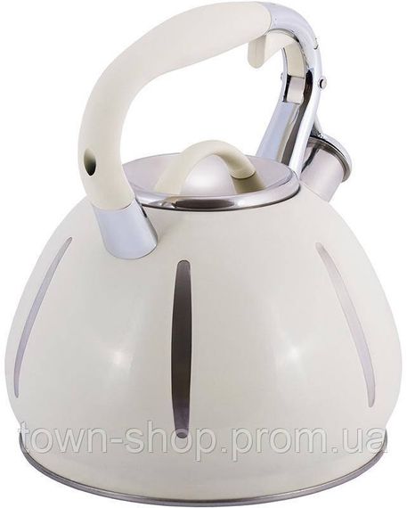 Чайник Kamille Marshmallow 3л из нержавеющей стали со свистком, бежевый KM-0691A-WH | Зображення 2