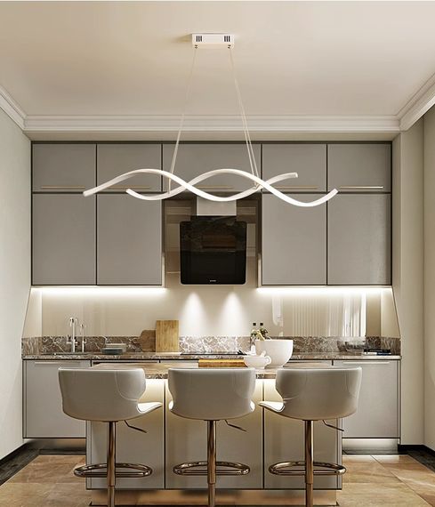 Люстра світлодіодна підвісна LED світильник для квартири на стелю лед 27457 Білий 25-100х14х120 см. | Зображення 1