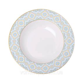 Тарелка суповая фарфоровая 21.5 см с орнаментом HP-7-739