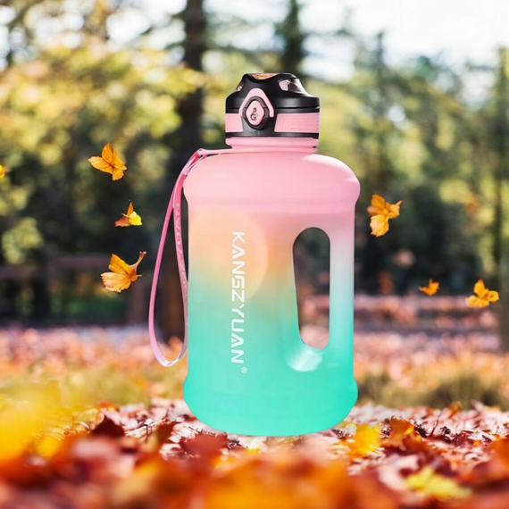 Еко-пляшка KANGZYUAN 2500 мл (2.5 л) — Рожева Tritan BPA-free, ударостійка, спортивна з ручкою та ремінцем | Зображення 9