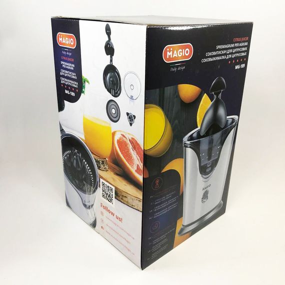 Соковижималка для цитрусових Magio MG-189 електрична 140 Вт для апельсинів і лимонів | Зображення 9