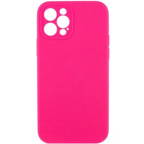 Чехол Silicone Case Full Camera Protective (AA) NO LOGO для Apple iPhone 12 Pro Max (6.7") Розовый / Barbie pink