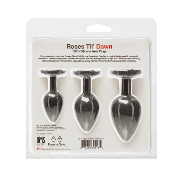 Набор силиконовых анальных пробок BMS Roses Til’ Dawn Silicone Anal Plug Kit (поврежденная упаковка!!!) | Зображення 7